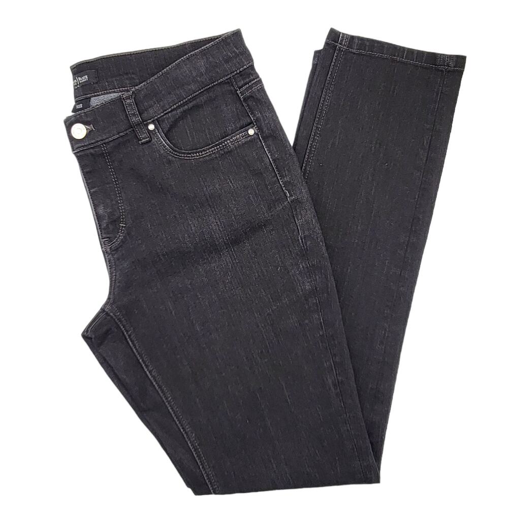 WHITE HUSE BLACK MARKET Slim Leg Jeans  Black Noir 570097997 - Size 8